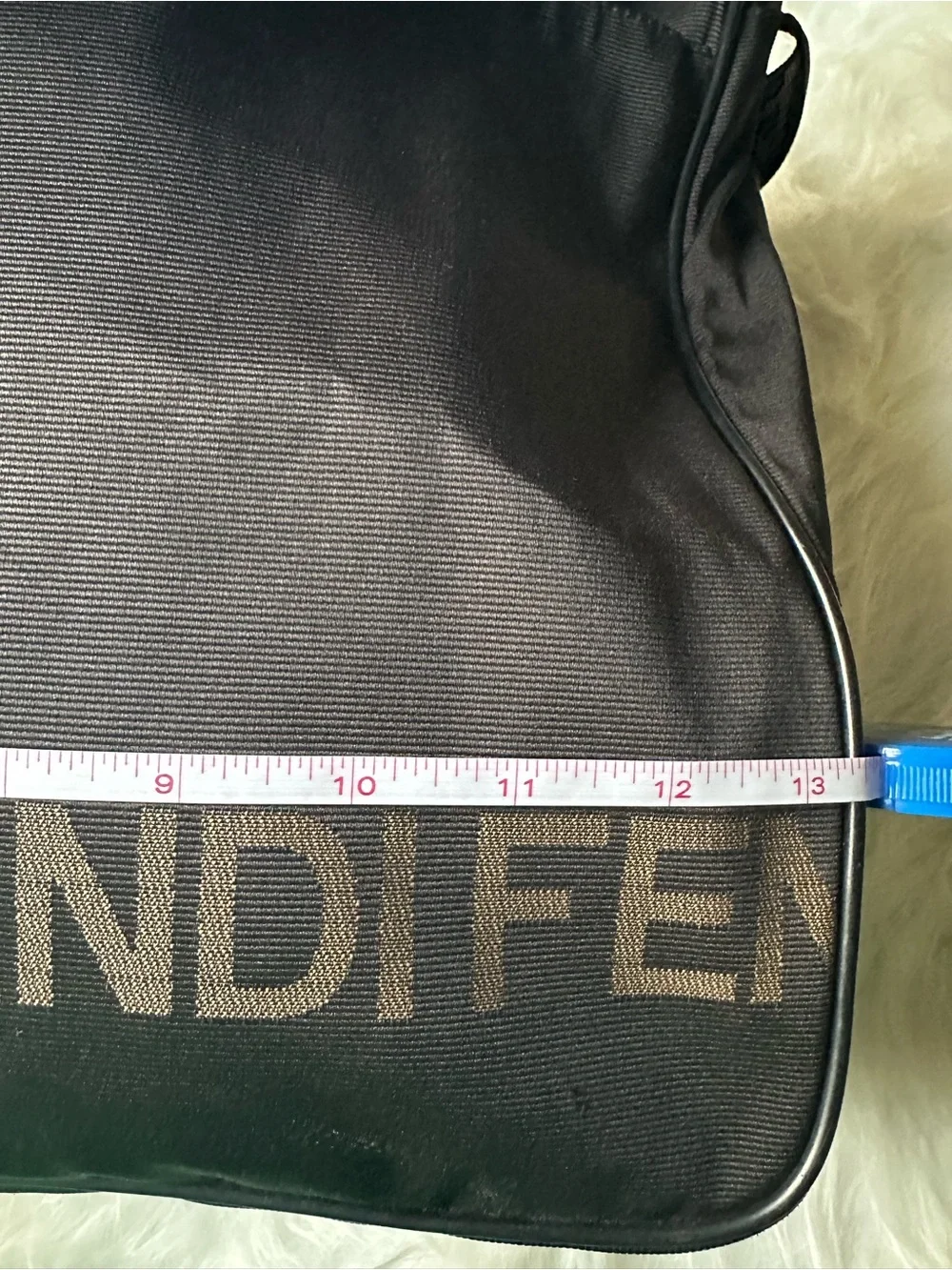 Vintage Fendi Roma 1925 Black Nylon Messenger Crossbody Bag